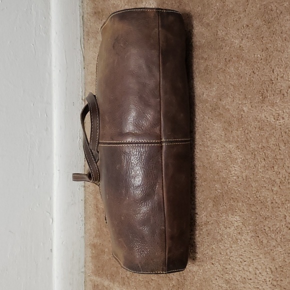 Patricia Nash Large Brown Leather Ergo Studded Satchel Bag Shoulder Hobo Handbag - Picture 6 of 15